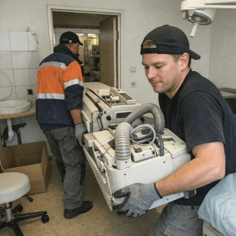 Vorsichtiger Abtransport von sensiblem medizinischem Gerät